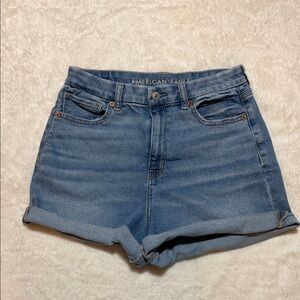 American Eagle Outfitters Women's Blue Denim Curvy Mom Short